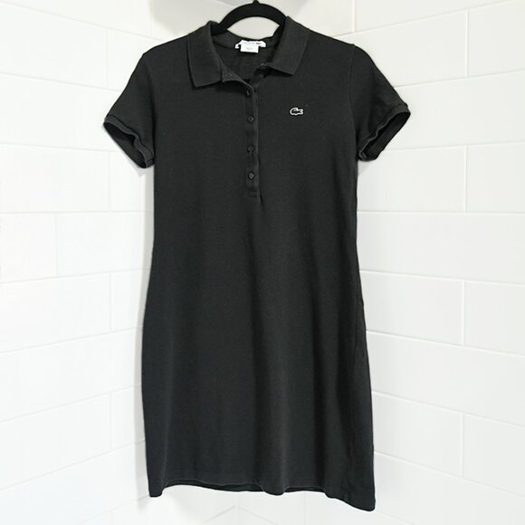 🐊 Lacoste Black Polo Dress – Classic Fit, Size 40 (US Medium) 🐊 - Picture 1 of 4